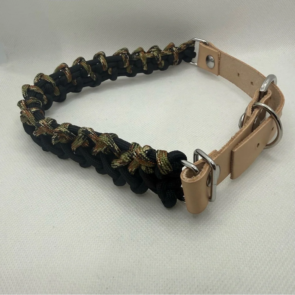 Handmade Leather and Paracord Dog Collar